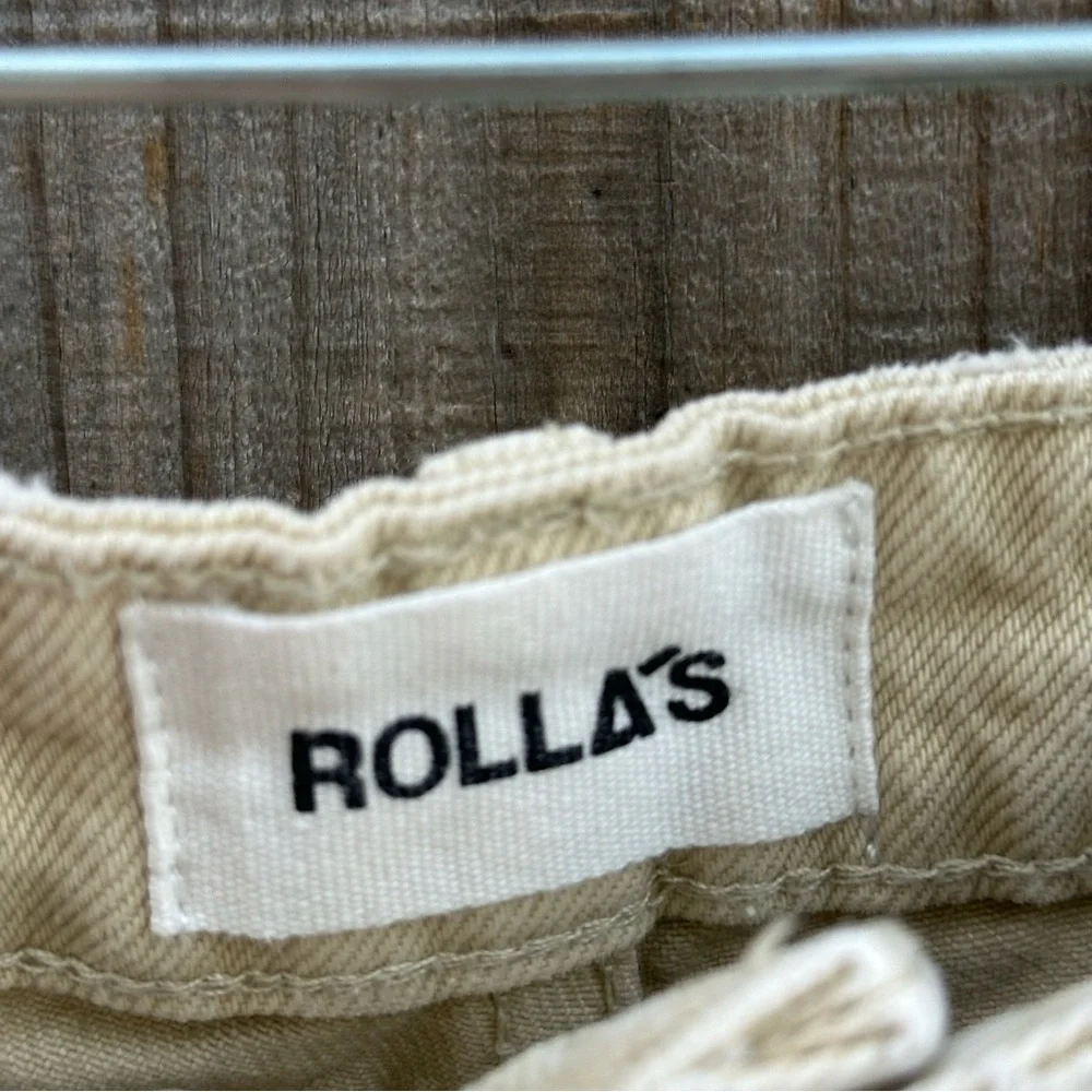 ROLLA’S Dusters Distressed Denim High Rise Slim Shorts Layla Stone Size 28 GUC